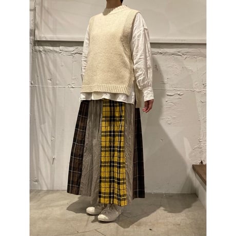 NATURAL LAUNDRY パネルスカート イエロー