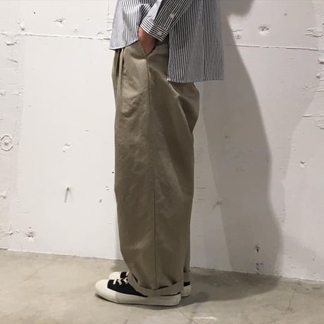 NATURAL LAUNDRY コットンリネンカルゼ ビッグチノ サンド