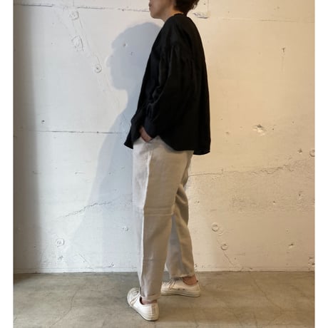 TISSU トリプルワッシャーリネン イージーテーパードパンツ size1 シロ