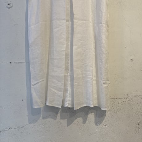 UNIVERSAL SEVEN USAコットン リネンコンボロングワンピース シロ