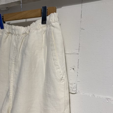 TISSU トリプルワッシャーリネン イージーテーパードパンツ size1 シロ