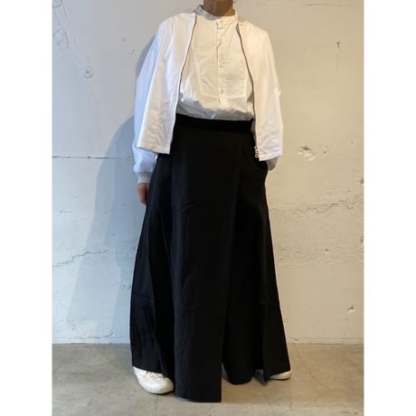 UNIVERSAL TISSU トリプルワッシャーリネンラップキュロットパンツ キナリ