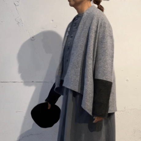 grin ショールカーディガン グレー
