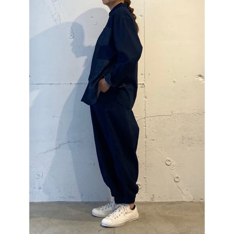 Clip.tab インディゴシャンブレー シータパンツ インディゴ