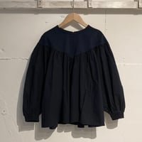 UNIVERSAL SEVEN USAコットン クラシックギャザープルオーバー ネイビー