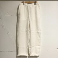 TISSU トリプルワッシャーリネン イージーテーパードパンツ size3 シロ