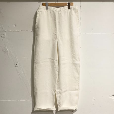 TISSU トリプルワッシャーリネン イージーテーパードパンツ size3 シロ