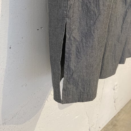 UNIVERSAL TISSU ナチュラルタイプライター ギャザーシャツワンピース グレー