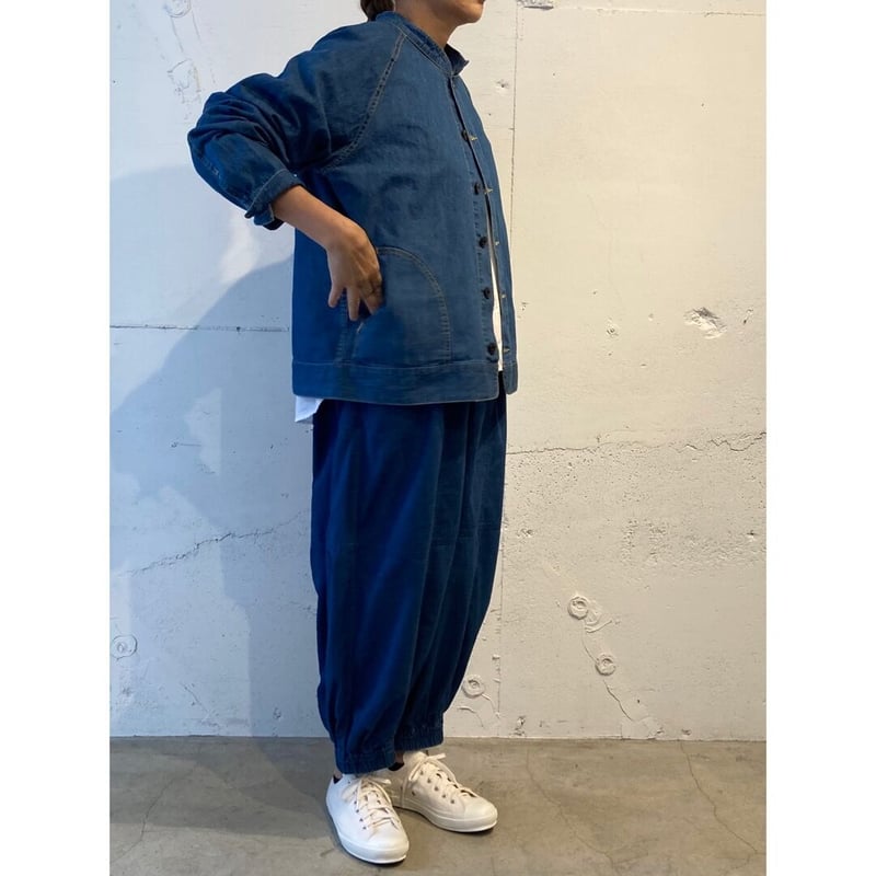Clip.tab インディゴシャンブレー シータパンツ フェードブルー | un