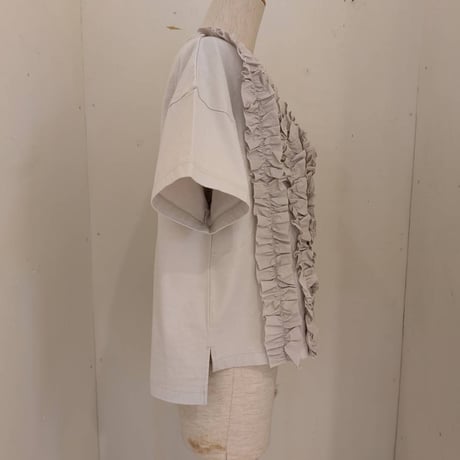 【UNIVERSAL TISSU】コットンクラシック天竺フリルTシャツ