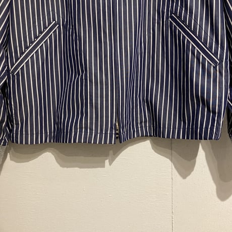 NATURAL LAUNDRY ジップアップブルゾン ネイビーストライプ
