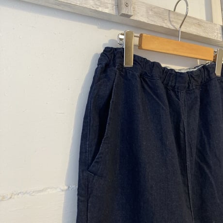 TISSU サフィランリネンデニム イージーテーパードパンツ size3 インディゴ
