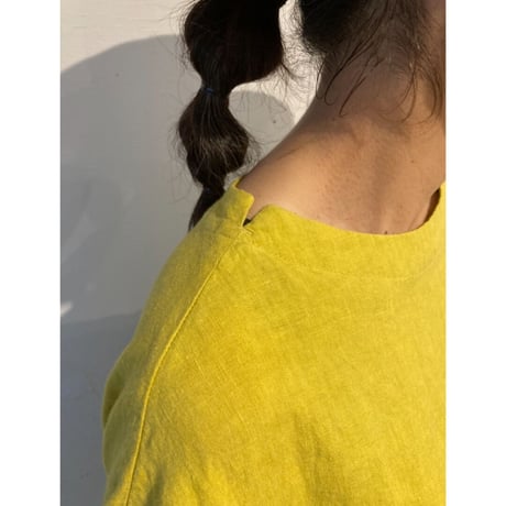 grin リネンサックワンピース イエロー