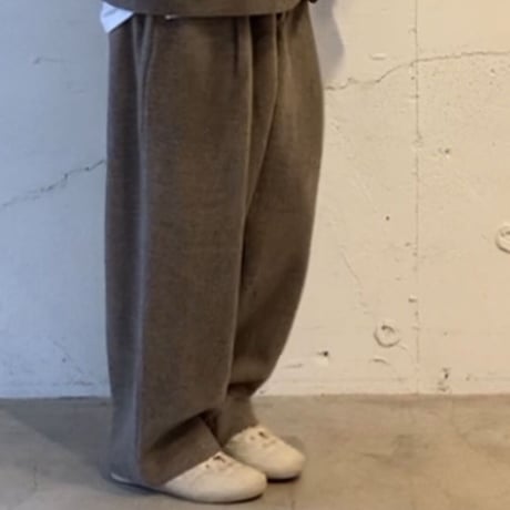 TISSU オリジナルウールへリンボン タックパンツ size3 ベージュへリンボン