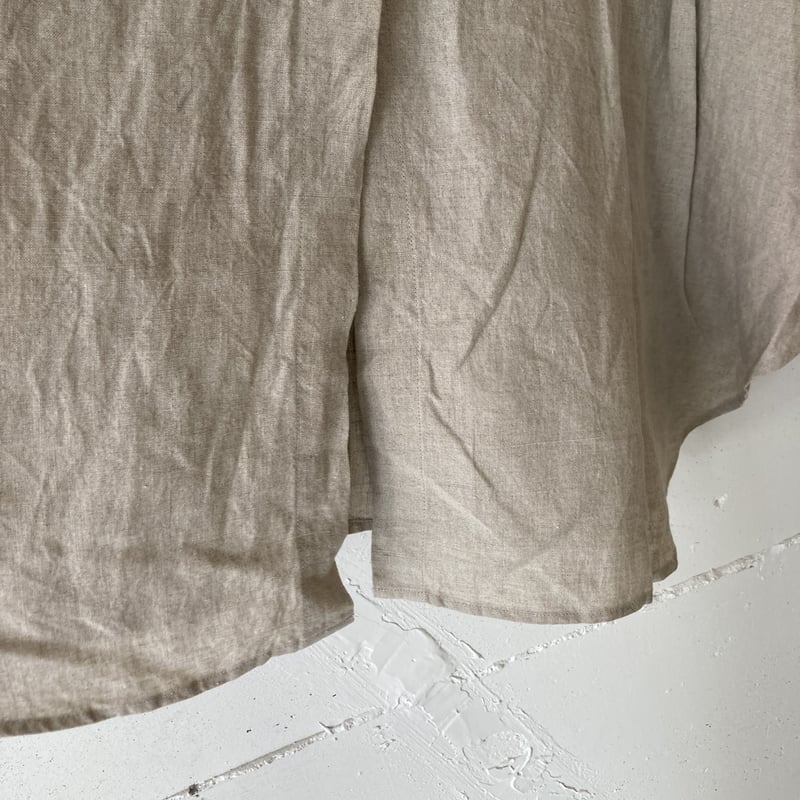 UNIVERSAL TISSU トリプルワッシャーバンドカラーシャツ UNIVERSAL TISSU トリプルワッシャーリネン バンドカラーシャツ キナリ