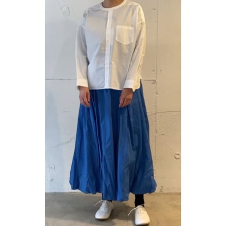 UNIVERSAL TISSU ナチュラルタイプライター イージーバルーンスカート ブルー