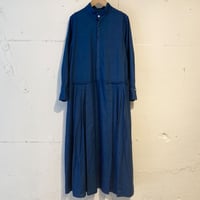 UNIVERSAL TISSU ホスピタル ロングスリーブワンピース ブルーデニム