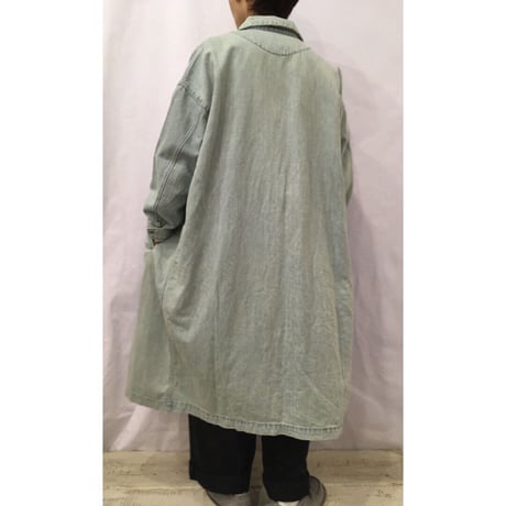 TISSU リネンデニムワークコート　ブリーチ