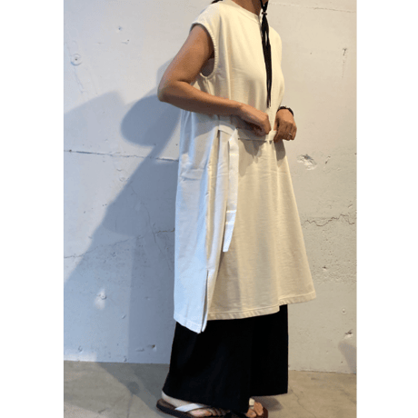 GALERIE TISSU エーゲ海オーガニック 裏毛ワンピース アイボリー