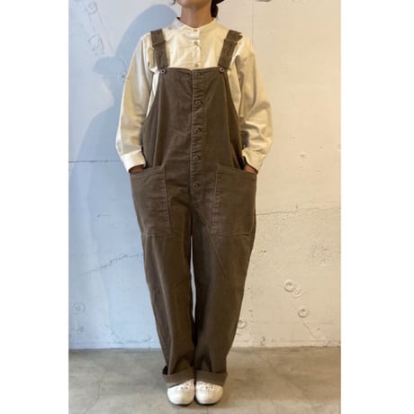 Clip.tab コーデュロイサロペット スモークベージュ