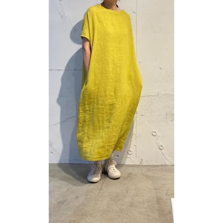 grin リネンサックワンピース ベージュ