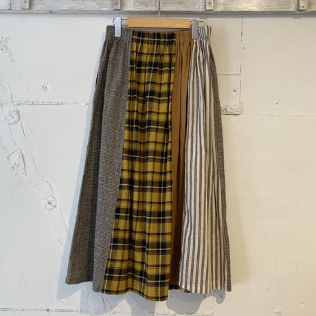 NATURAL LAUNDRY パネルスカート イエロー