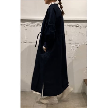 GALERIE TISSU ツイルファティーグワンピース ネイビー