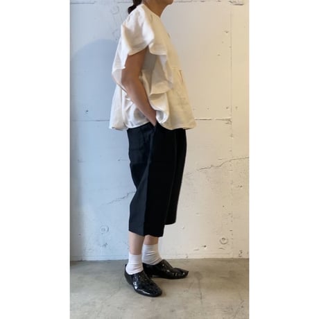 UNIVERSAL TISSU オリジナルフレンチリネンハーフパンツ キナリ