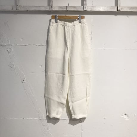 TISSU トリプルワッシャーリネン イージーテーパードパンツ size1 シロ