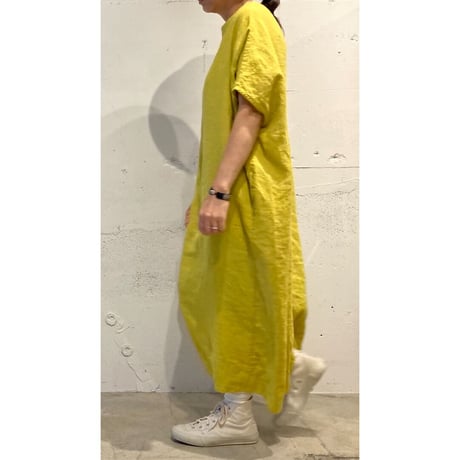 grin リネンサックワンピース ベージュ
