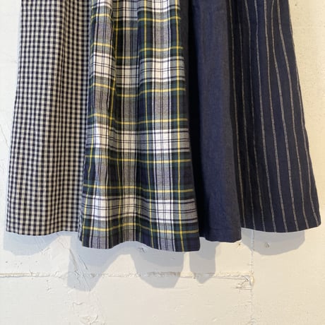 NATURAL LAUNDRY パネルスカート ネイビー