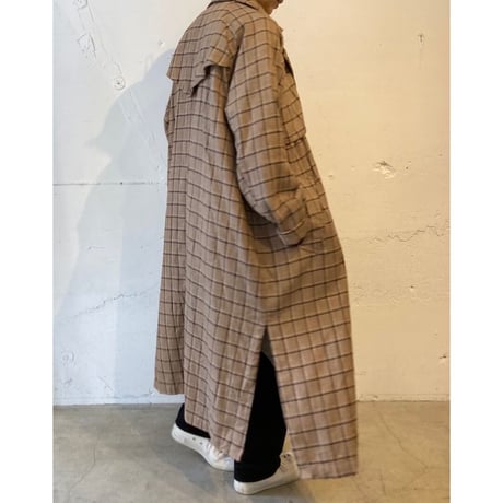 TISSU 先染めチェック ハイデンシティ エフォートレストレンチ size3　ベージュグレンチェック