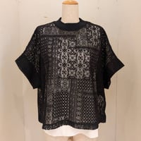 【UNIVERSAL TISSU】パッチワークレース　モックネックドルマンT