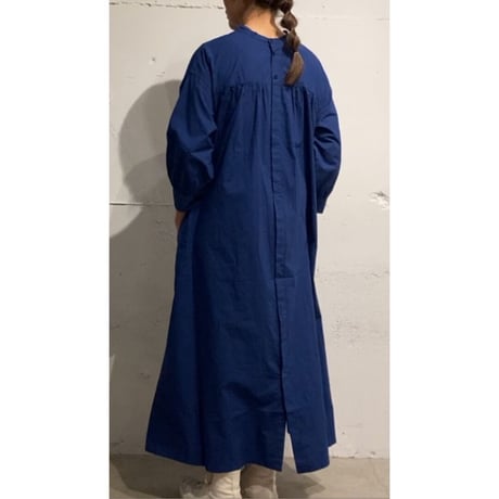 NATURALLAUNDRY スモッグタックワンピース ブルー