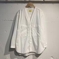NATURAL LAUDRY セルヴィッチダンガリーシャツカーデガン シロ