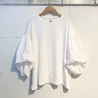 UNIVERSAL SEVEN USAコットン バルーンスリーブプルオーバー シロ