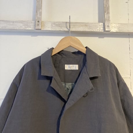 grin CLシーチング中綿ロングコート スチールグレー