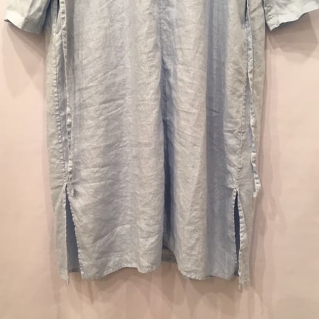 UNIVERSAL TISSU リネン カフタンドレス　サックス