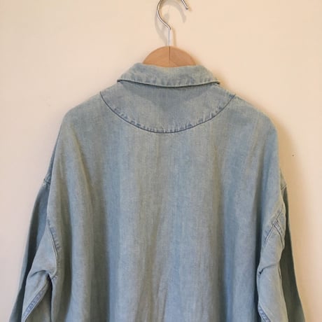 TISSU リネンデニムワークコート　ブリーチ