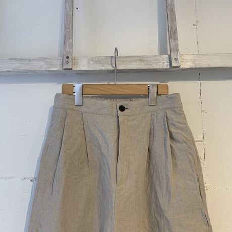 UNIVERSAL TISSU オリジナルフレンチリネンハーフパンツ キナリ