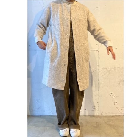 grin シープパイルボアスナップカーディガン TOPグレー
