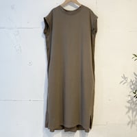 UNIVERSAL SEVEN USAコットン リネンコンボロングワンピース グレージュ