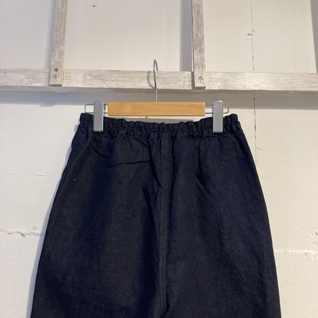 TISSU サフィランリネンデニム イージーテーパードパンツ size1 インディゴ