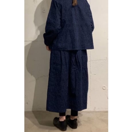 grin ｋｏｅｄａ刺繍ピンタックシャツ ネイビー