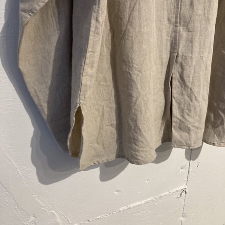 UNIVERSAL TISSU トリプルワッシャーリネン チャイナシャツ キナリ