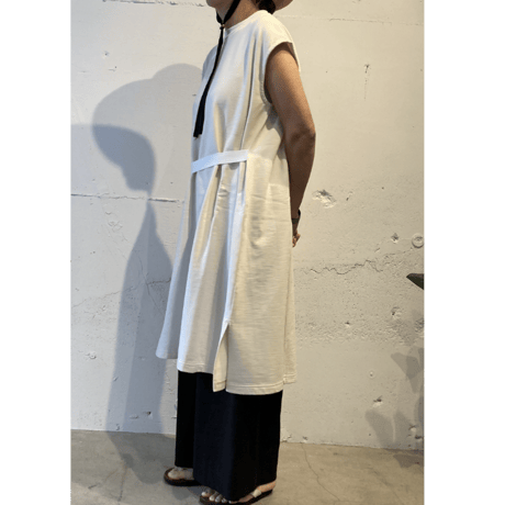 GALERIE TISSU エーゲ海オーガニック 裏毛ワンピース アイボリー