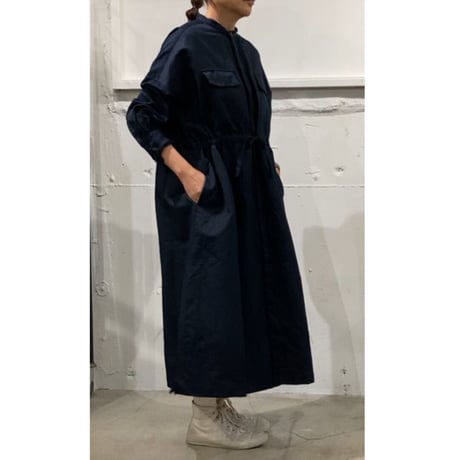 GALERIE TISSU ツイルファティーグワンピース ネイビー