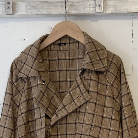 TISSU 先染めチェック ハイデンシティ エフォートレストレンチ size3　ベージュグレンチェック
