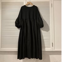 UNIVERSAL SEVEN USAコットン ギャザーワンピース ブラック