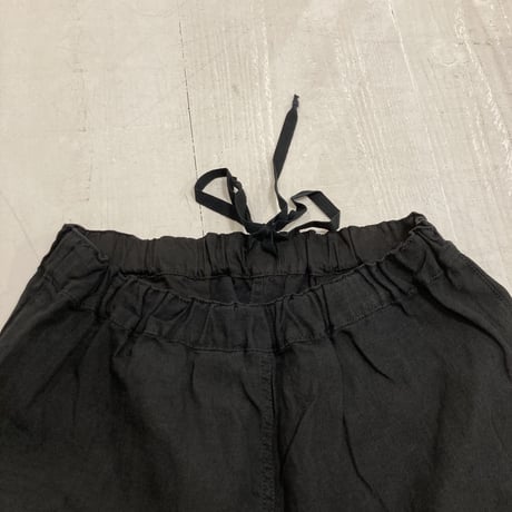 TISSU トリプルワッシャーリネン イージーテーパードパンツ size1 クロ